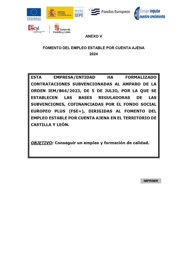 AYUYDAS FOMENTO DEL EMPLEO ESTABLE POR CUENTA AJENA